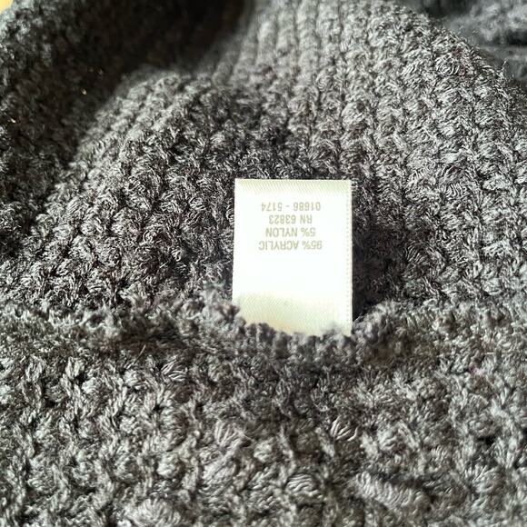 CJ Banks Cardigan Jacket Size X/14W Black Boucle' Collar Nubby Knit Sweater NWT - Picture 4 of 5